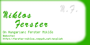 miklos ferster business card